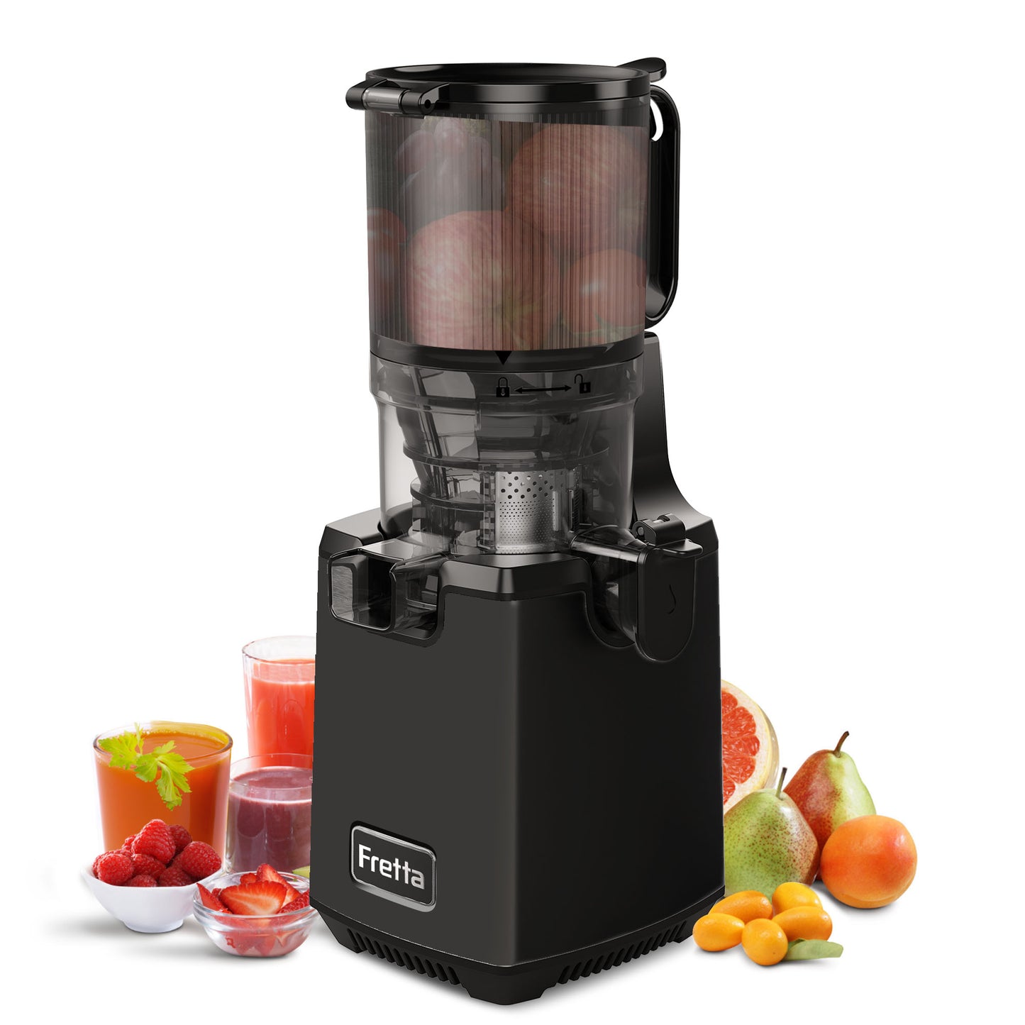 Fretta Cold Press Juicer Machines,Black