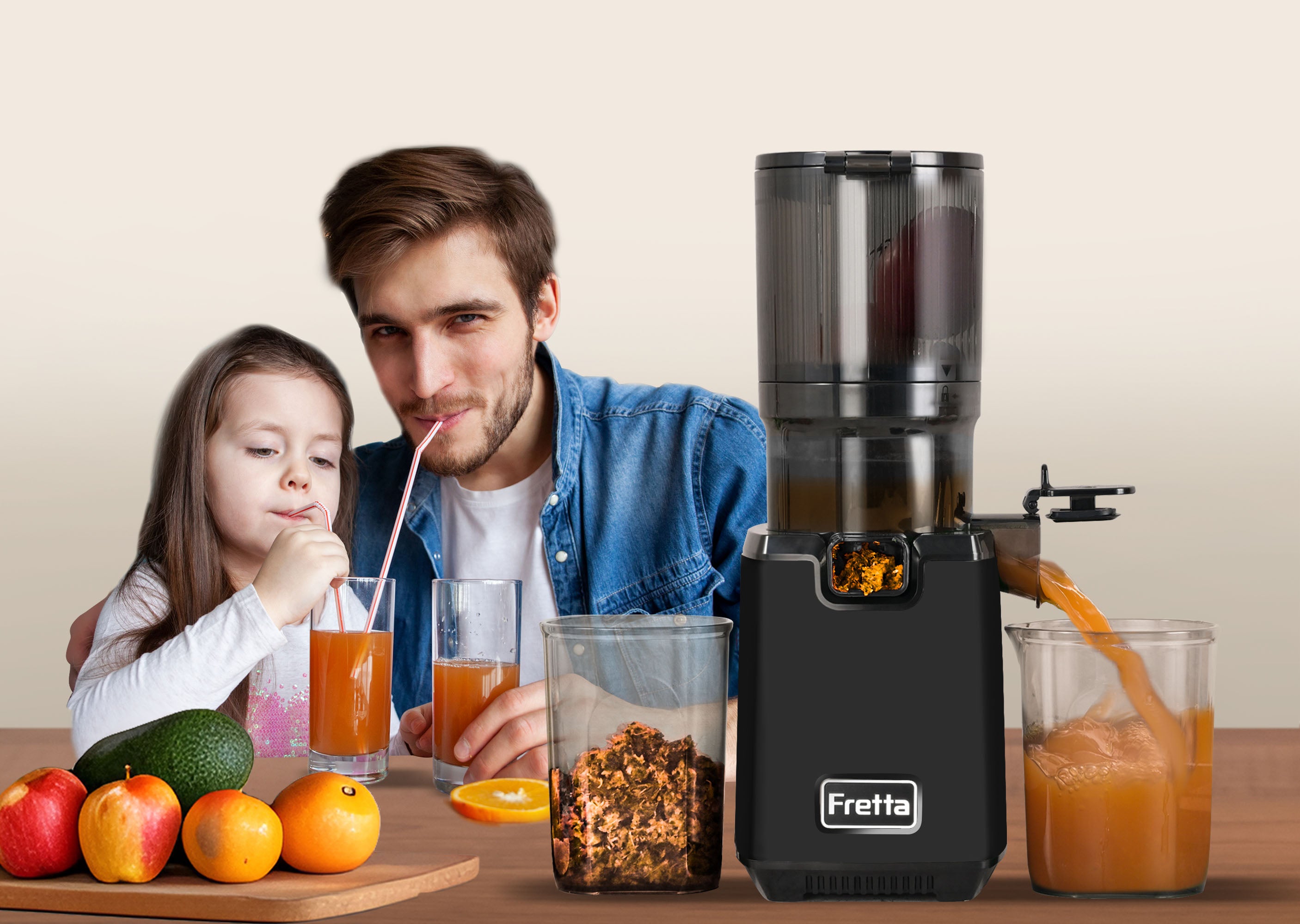 Fretta Cold Press Juicer Machines,Black – Fretta Juicers