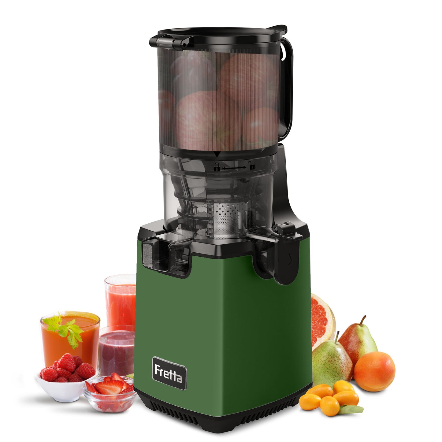 Fretta Cold Press Juicer Machines, Dark Green