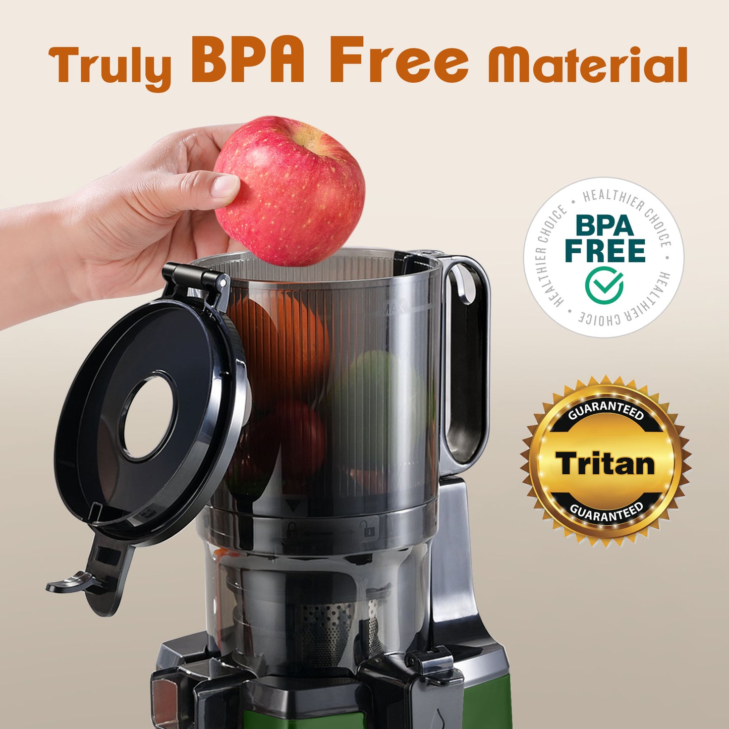 Fretta Cold Press Juicer Machines, Dark Green
